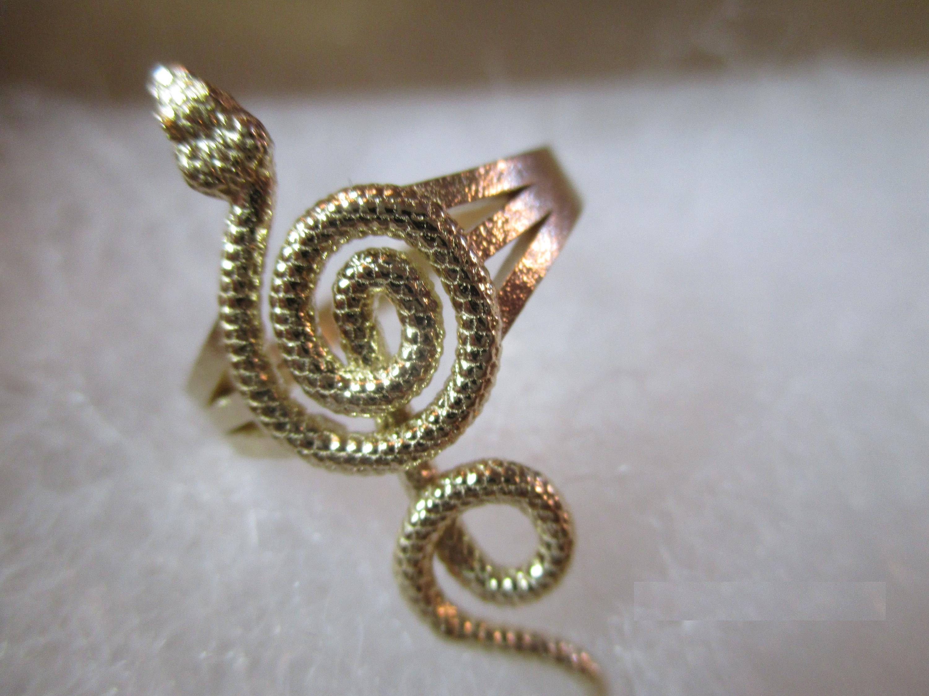 Eyelash Viper Snake Ring, necklace : Solid 14k Gold or Sterling Silver