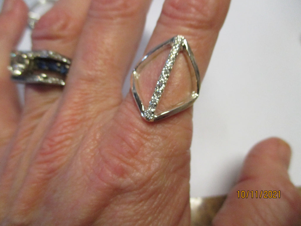 Handmade Sterling Silver Diamond Fashion Ring