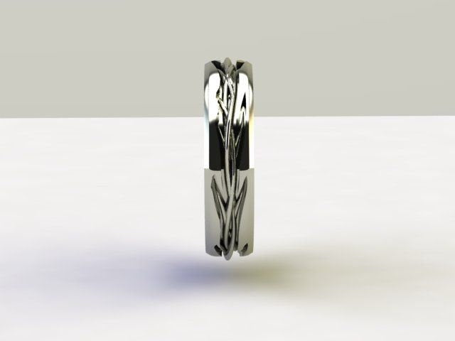 Crown of Thorns Sterling Silver Wedding Band – Wide Band Ring