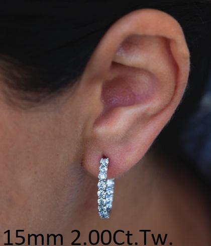 Hoops- 14K Gold Lab-Grown Diamond Inside-Out Hoop Earrings: F/G Color, SI Clarity