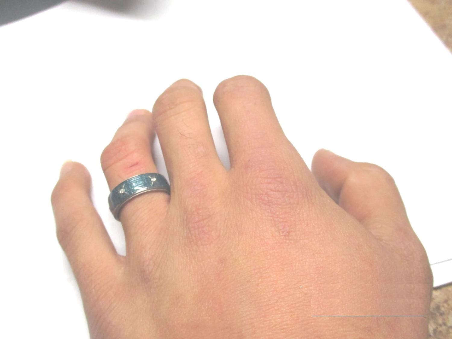 Men's Gamer Ring: Enamel & Diamond Accent, Promise Ring