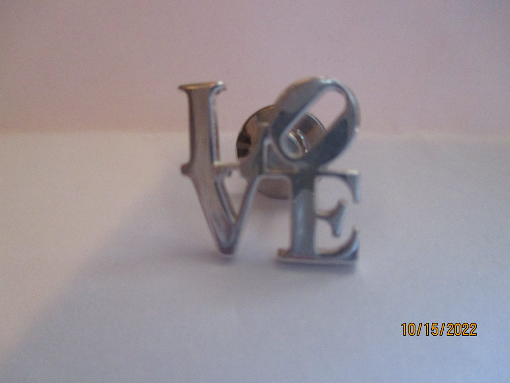 Tie pin LOVE or cuff link custom made in Sterling silver