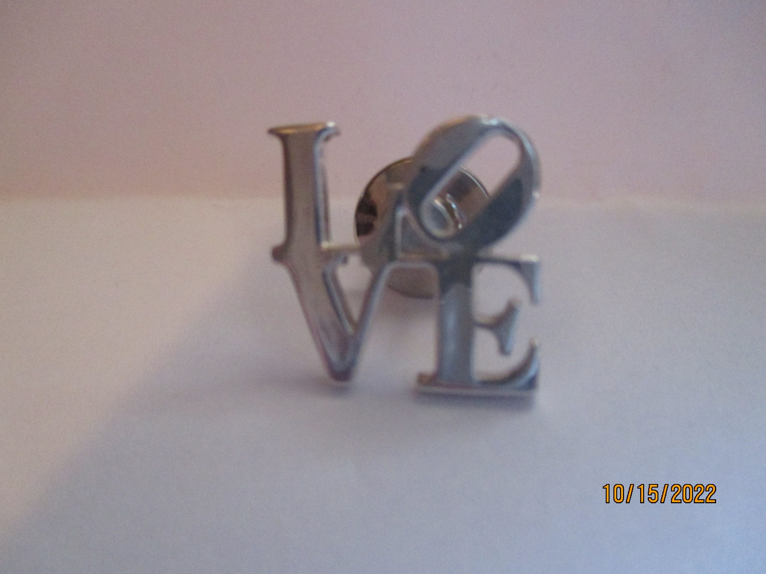Tie pin LOVE or cuff link custom made in Sterling silver