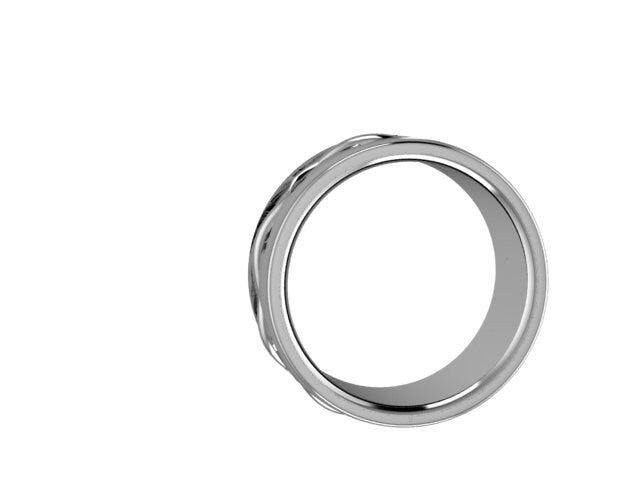 Crown of Thorns Sterling Silver Wedding Band – Wide Band Ring