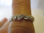 Handmade 14K White Gold Diamond Elven Leaf Eternity Ring