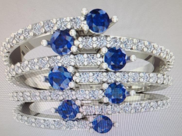 Sapphire and Diamond Statement Ring: 14K Gold Custom Birthstone