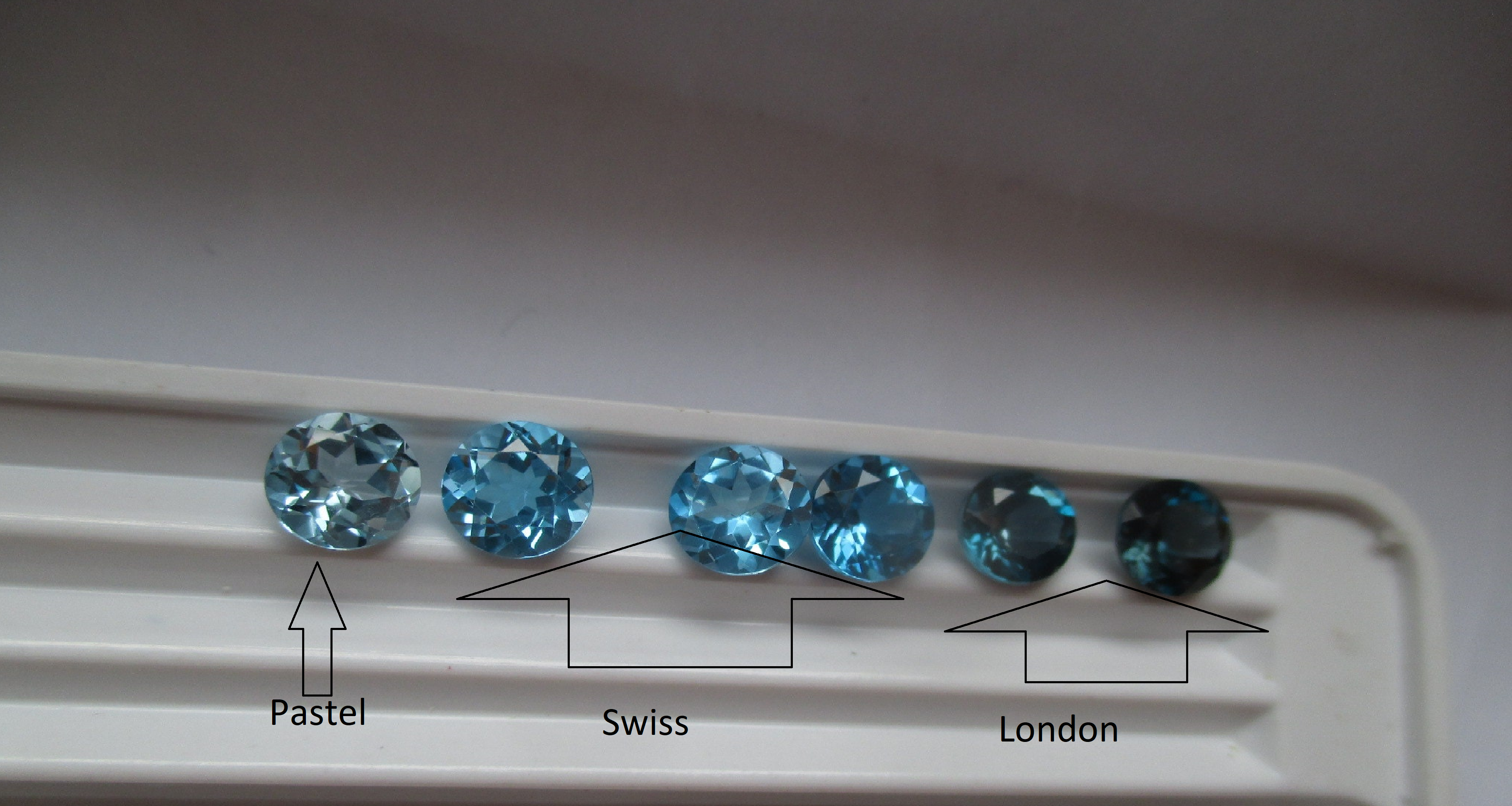 Elvish 14K White Gold Ring: Blue Topaz, Diamond, Leaves & Vines