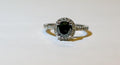 Black Diamond Halo Engagement Ring: 14K White Gold, .43ctw Diamonds