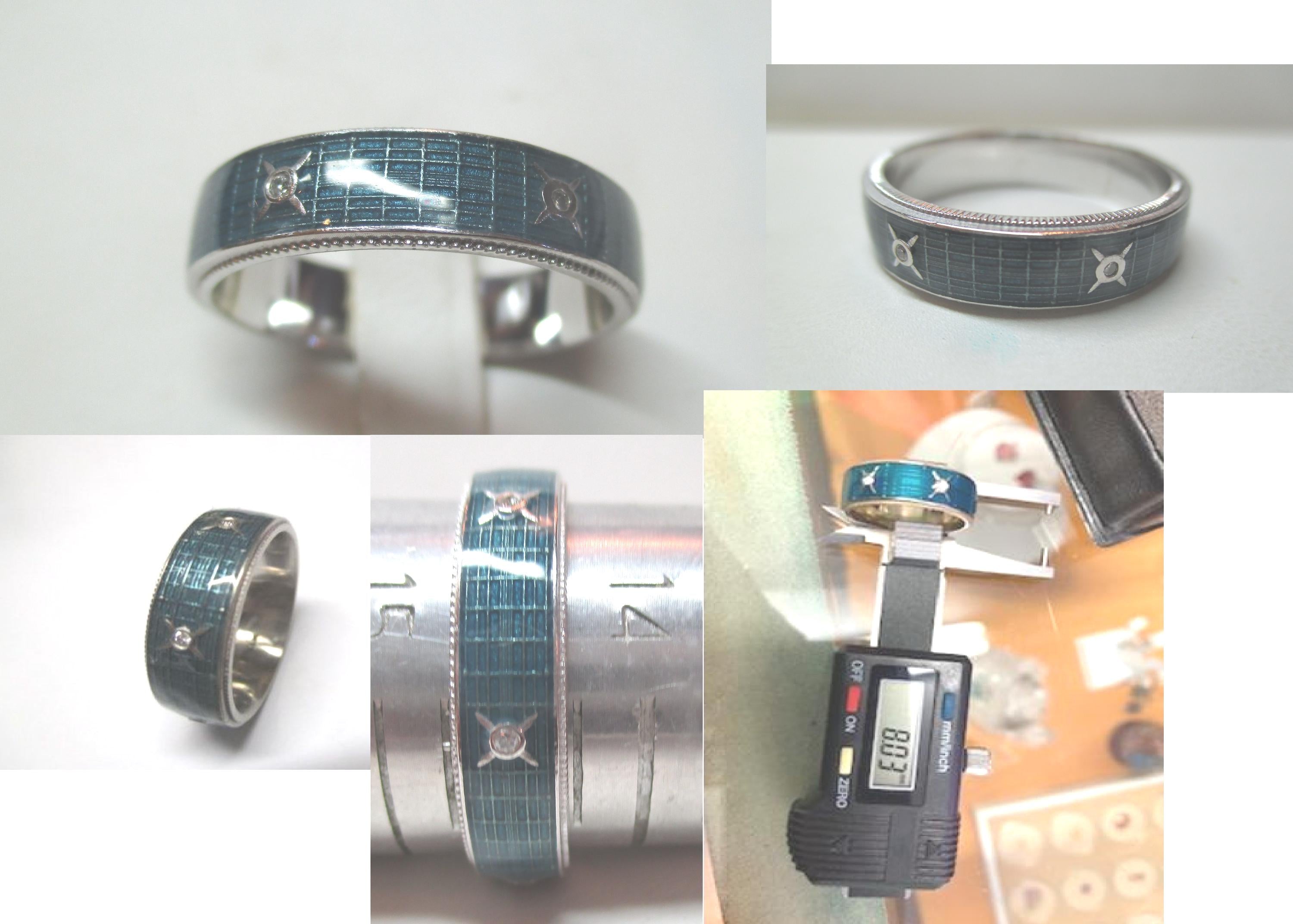 Men's Gamer Ring: Enamel & Diamond Accent, Promise Ring