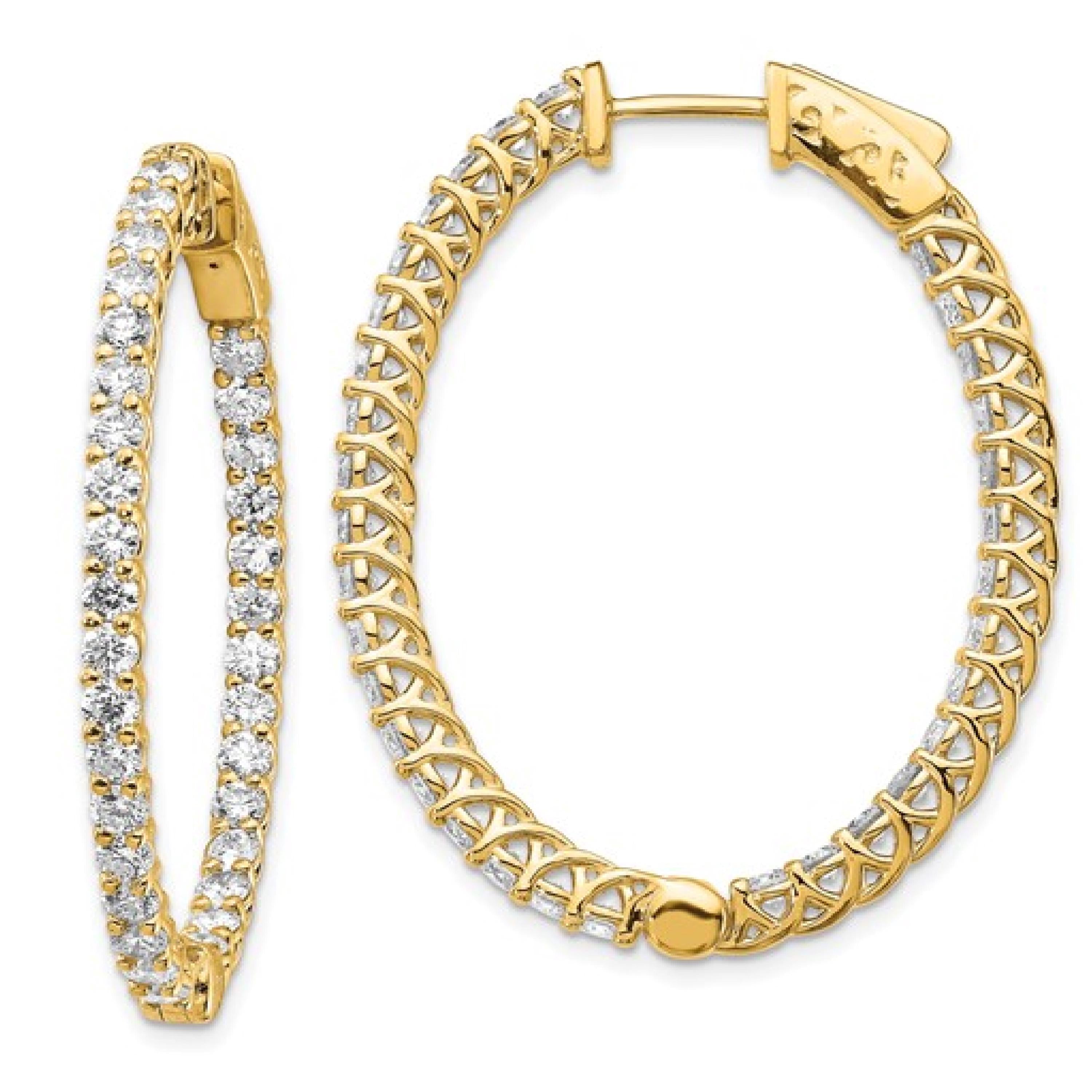 Hoops- 14K Gold Lab-Grown Diamond Inside-Out Hoop Earrings: F/G Color, SI Clarity