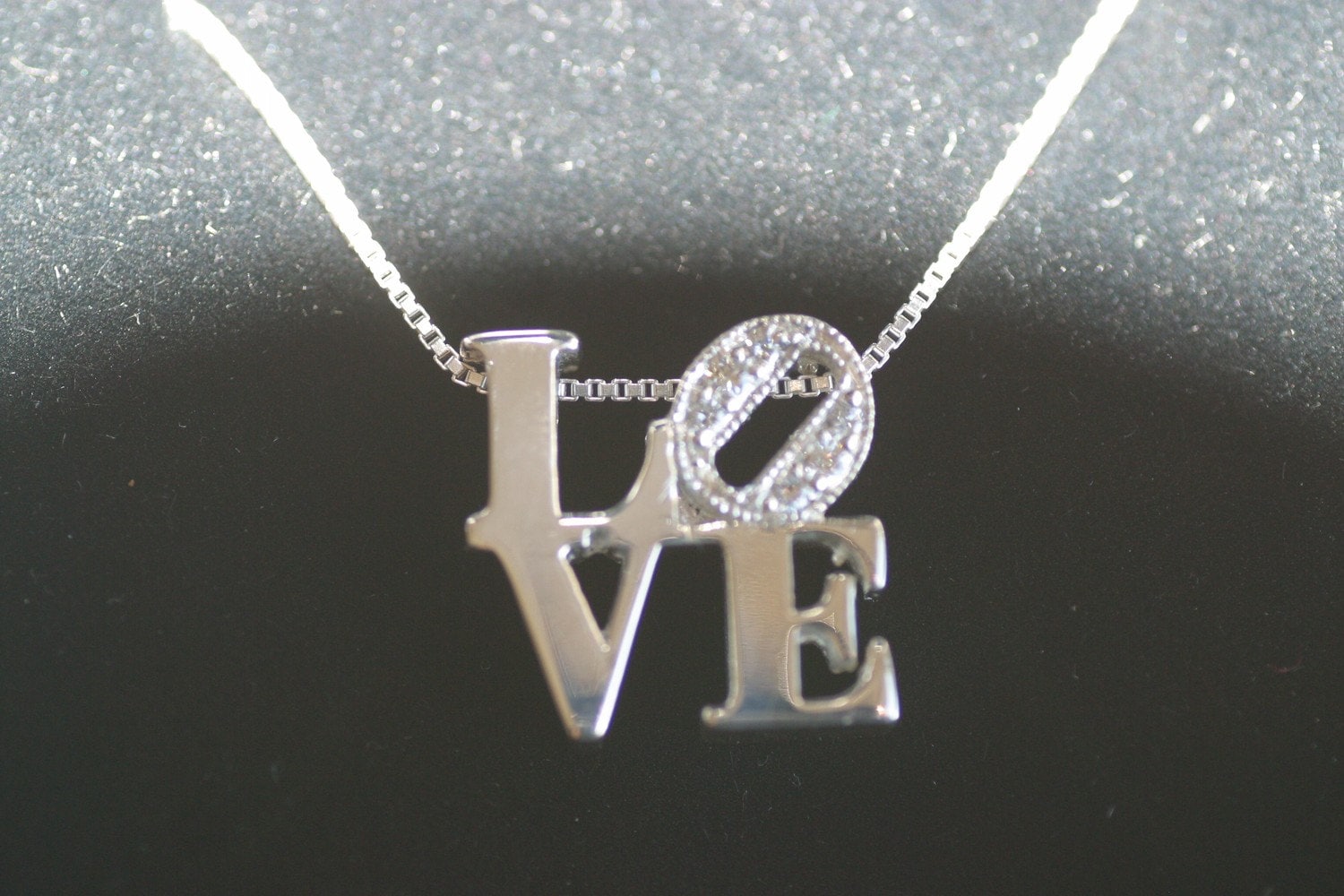 Sterling Silver Love Pendant Necklace - Handmade