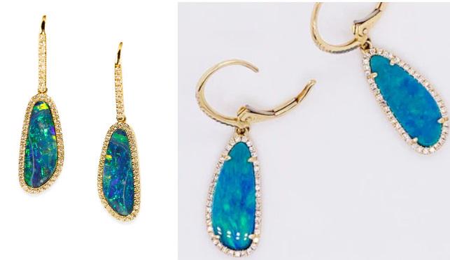 Black Opal Earrings: Australian Lightning Ridge Opals, Handmade Jewelry
