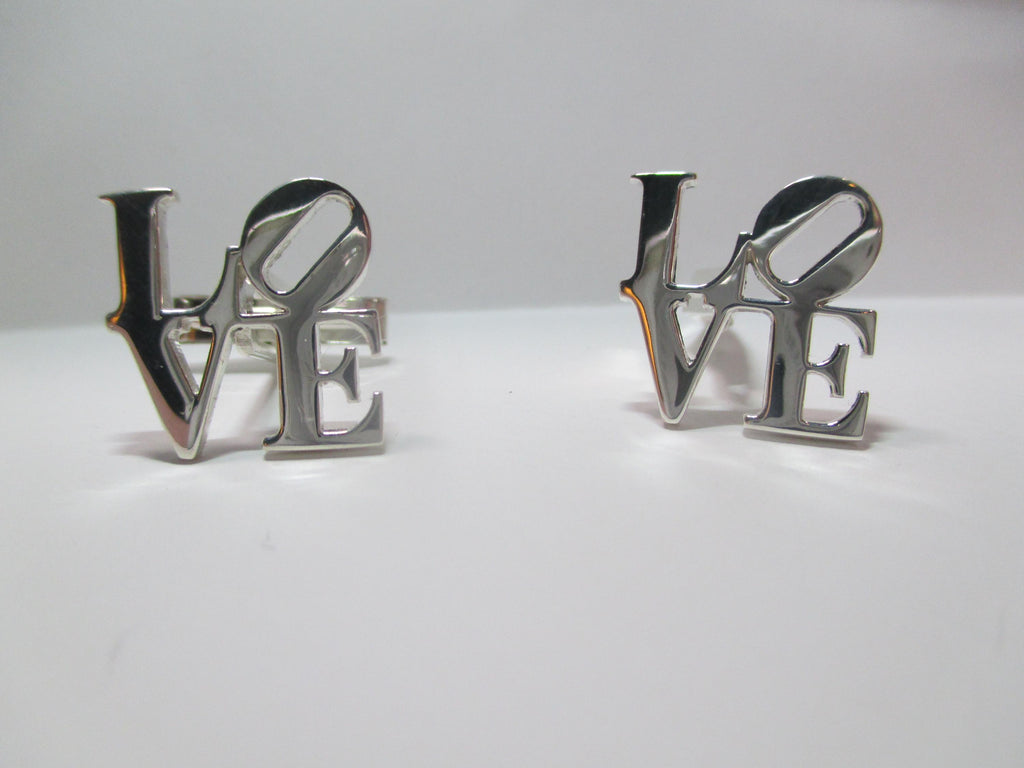 Tie pin LOVE or cuff link custom made in Sterling silver