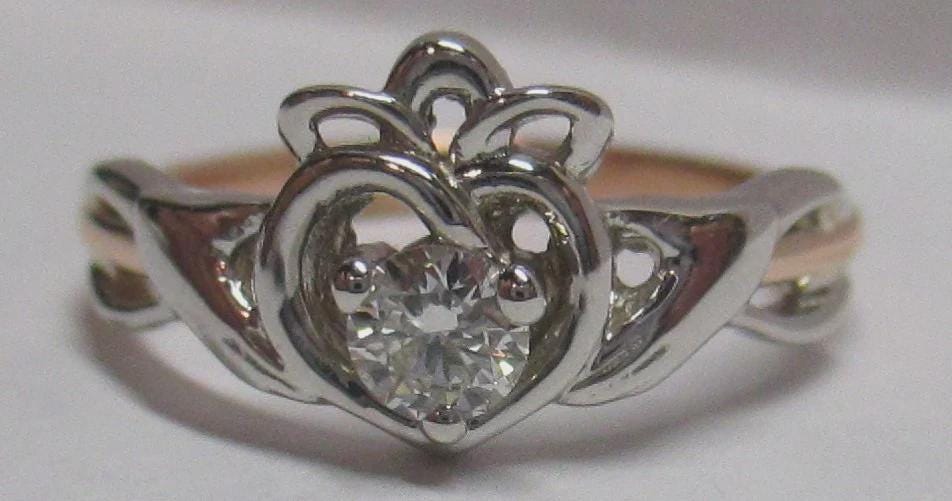 14k Gold Claddagh Ring: Celtic Irish Engagement or Promise Ring