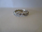 Handmade 14K White Gold Diamond Elven Leaf Eternity Ring