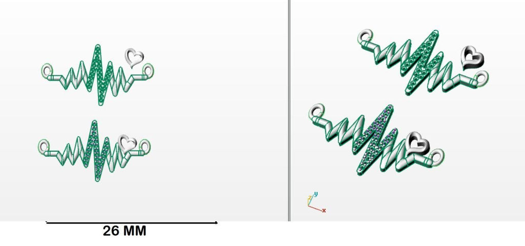 14K Gold Diamond Heartbeat Necklace, Handmade Anniversary Gift