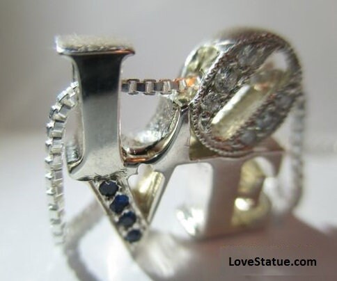 Sterling Silver Love Pendant Necklace - Handmade