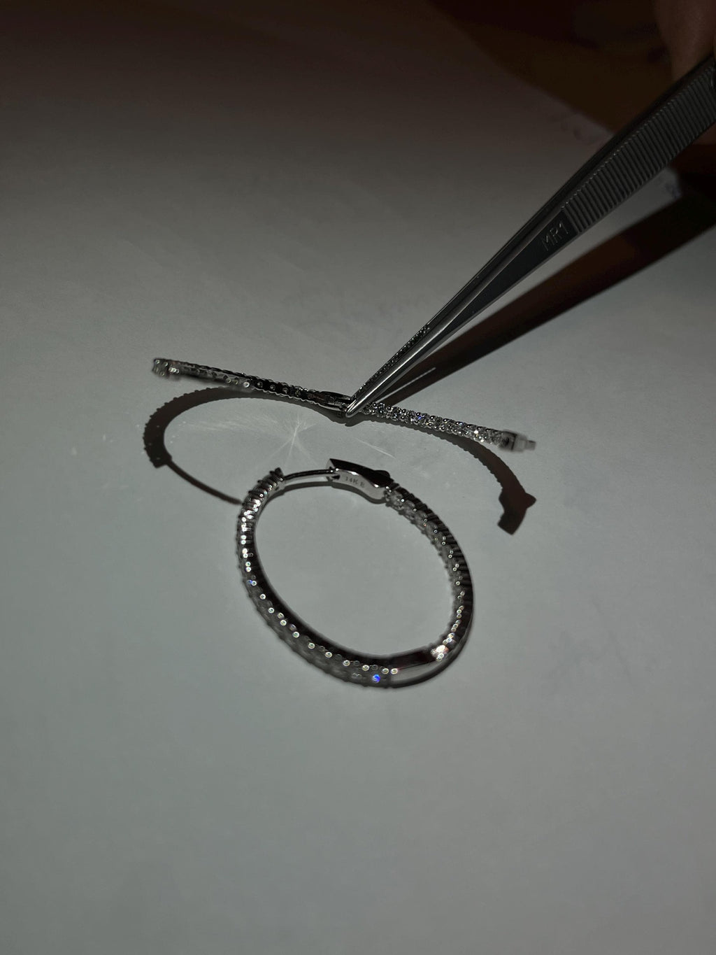 Hoops- 14K Gold Lab-Grown Diamond Inside-Out Hoop Earrings: F/G Color, SI Clarity