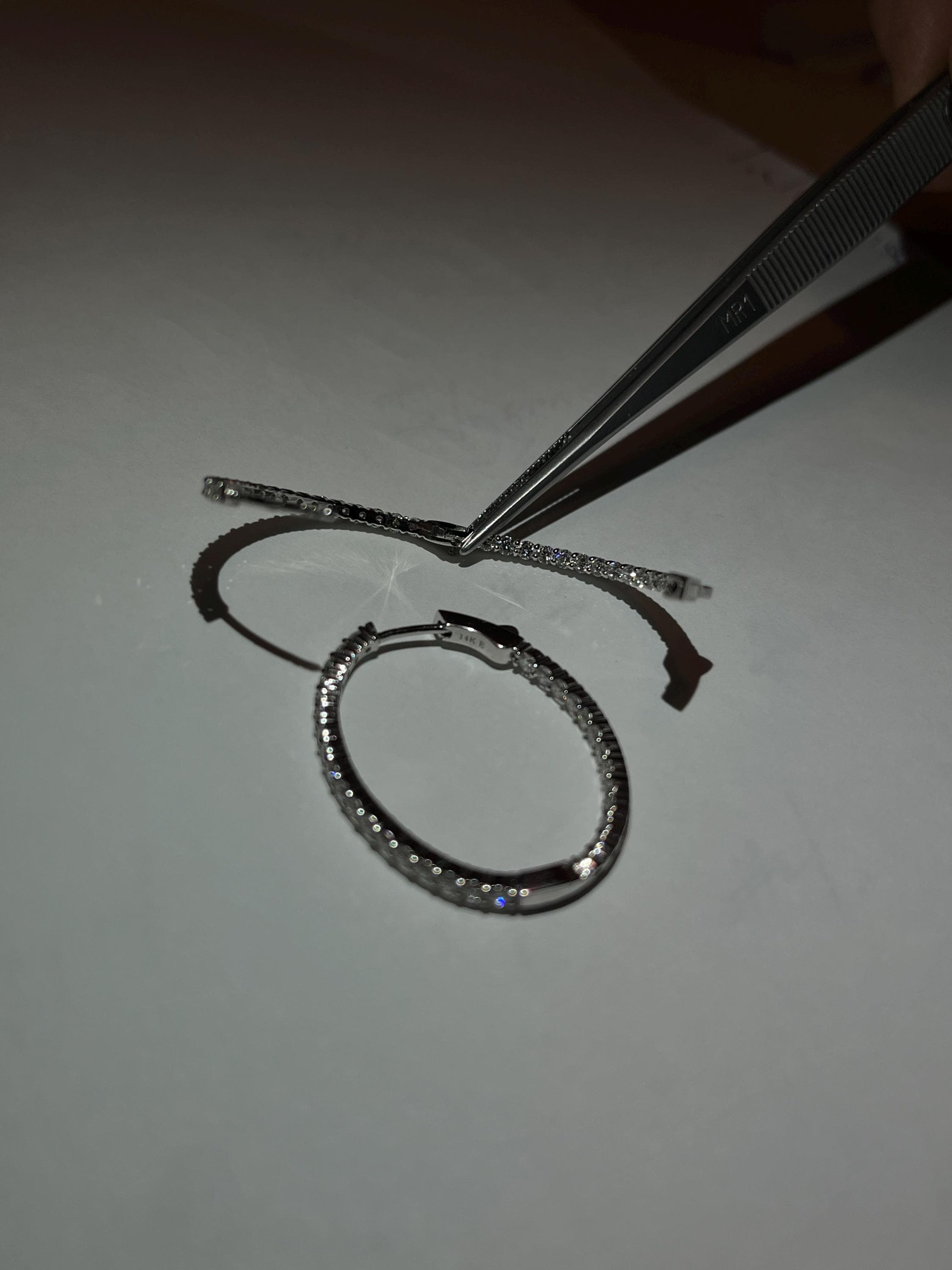 Hoops- 14K Gold Lab-Grown Diamond Inside-Out Hoop Earrings: F/G Color, SI Clarity