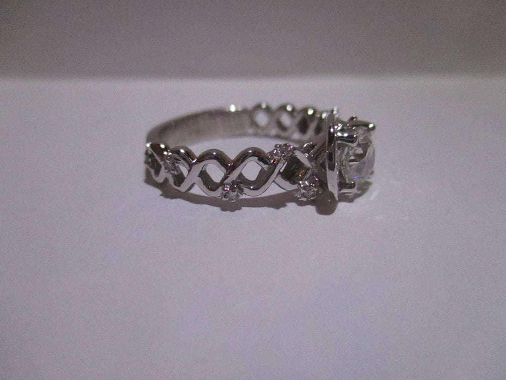 Moon and Stars Filigree diamond engagement ring custom design