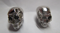 Skull Earrings: custom higly detailed Sterling Silver or 14K Studs with Black Diamond Eyes