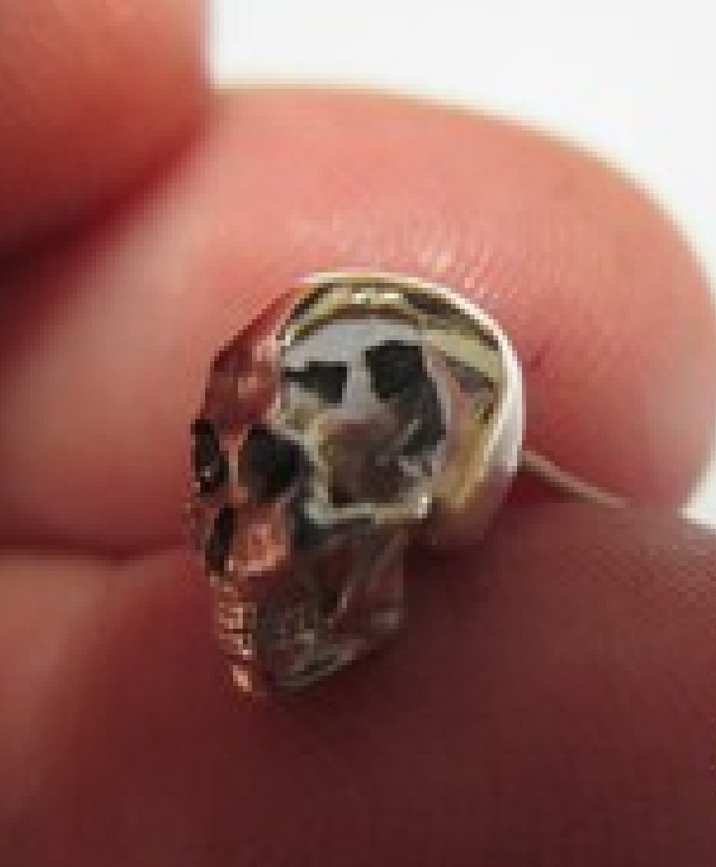 Skull Earrings: custom higly detailed Sterling Silver or 14K Studs with Black Diamond Eyes